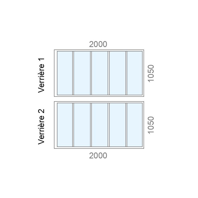 small-Verrière sur mesure atelier en angle L2000/2000 x H1050