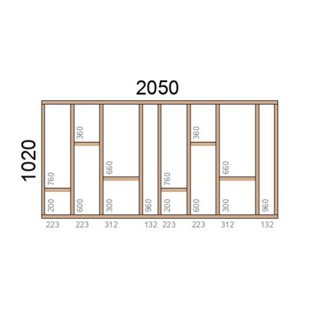 Claustra bois Modèle Elégance L2050xH1020