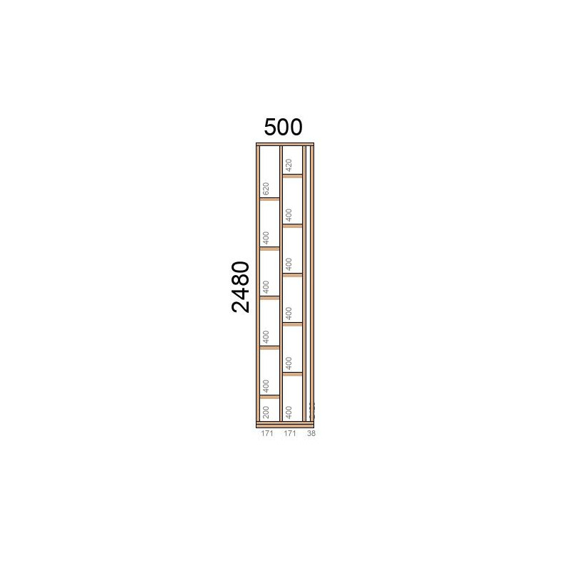 small-Claustra bois Modèle Ambiance L500xH2480