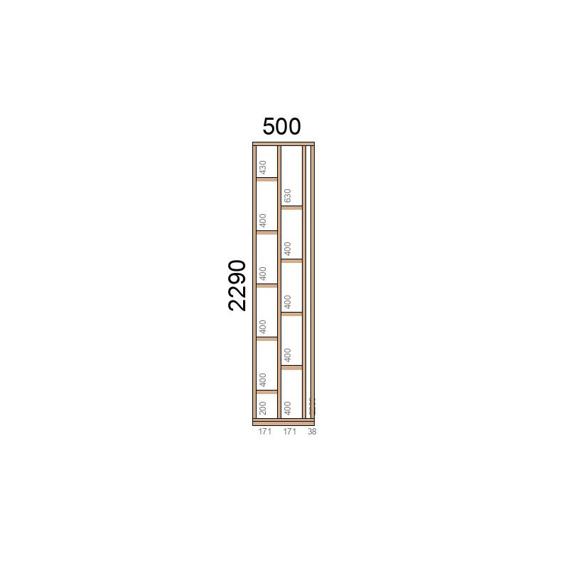 small-Claustra bois Modèle Ambiance L500xH2290