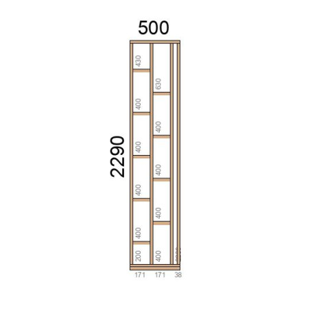 Claustra bois Modèle Ambiance L500xH2290