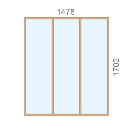 Verrière en bois L1478 x H1702