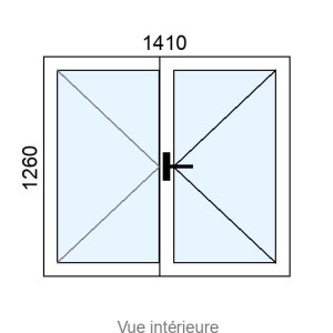 Fenêtre PVC 2 vantaux L1410 x H1260