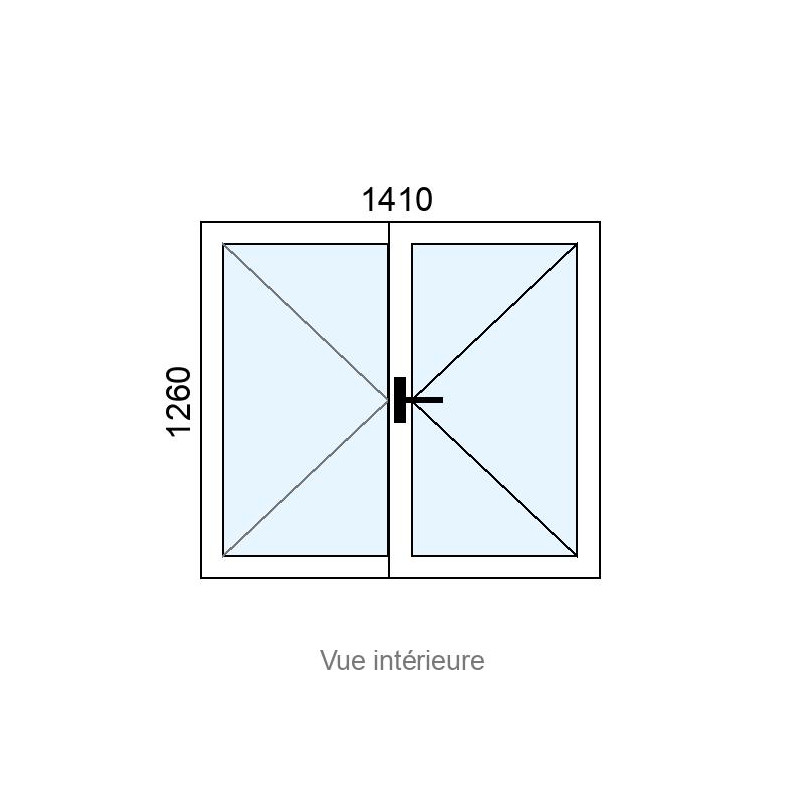 small-Fenêtre PVC 2 vantaux L1410 x H1260