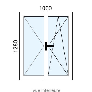 Fenêtre Alu OB 2 vantaux L1000 x H1280