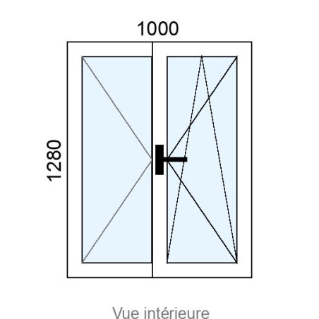 Fenêtre Alu OB 2 vantaux L1000 x H1280