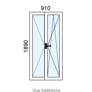 Fenêtre Alu OB 2 vantaux L910 x H1890