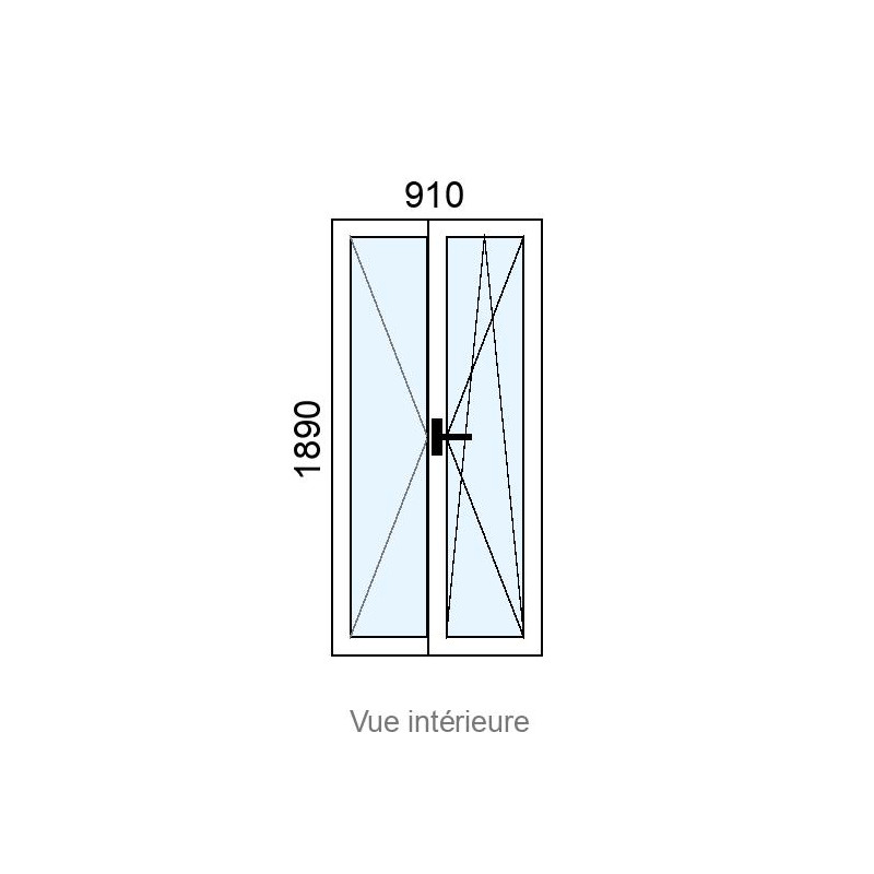 small-Fenêtre Alu OB 2 vantaux L910 x H1890