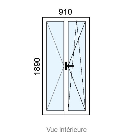 Fenêtre Alu OB 2 vantaux L910 x H1890