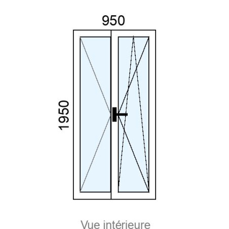 Fenêtre Alu OB 2 vantaux L950 x H1950