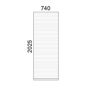 Tablier de volet roulant A39 L740 x H2025 mm