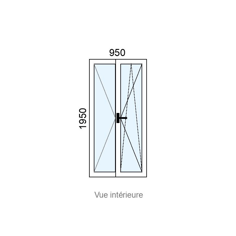 small-Fenêtre Alu OB 2 vantaux L950 x H1950