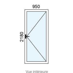 Porte-fenêtre Alu 1 vantail L950 x H2180