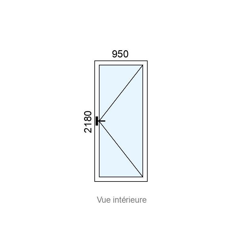 small-Porte-fenêtre Alu 1 vantail L950 x H2180