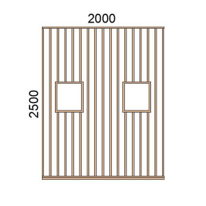 Claustra bois avec niches L2000xH2500