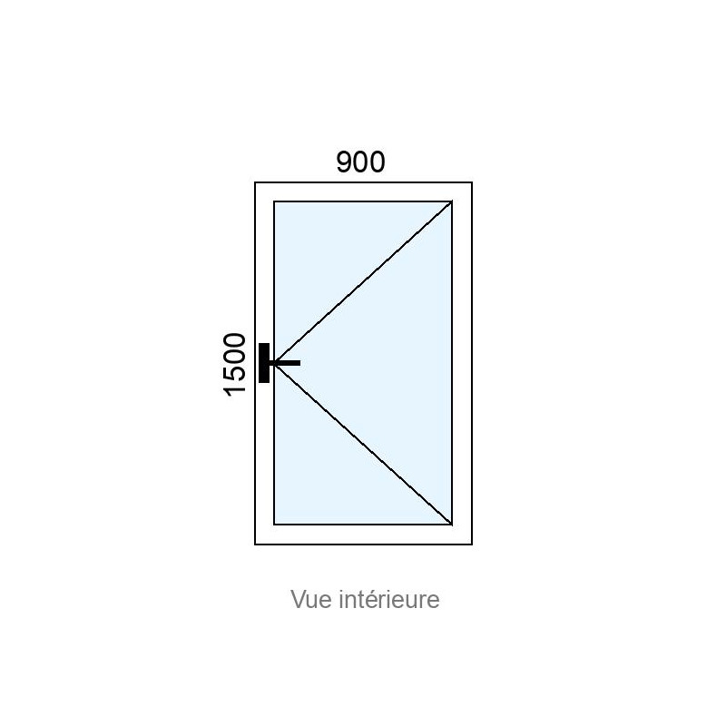 small-Fenêtre PVC 1 vantail L900 x H1500