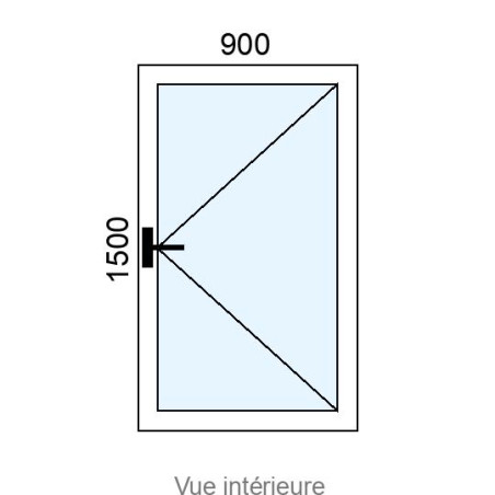 Fenêtre PVC 1 vantail L900 x H1500