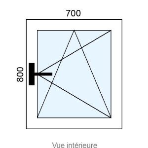 Fenêtre PVC OB 1 vantail L700 x H800