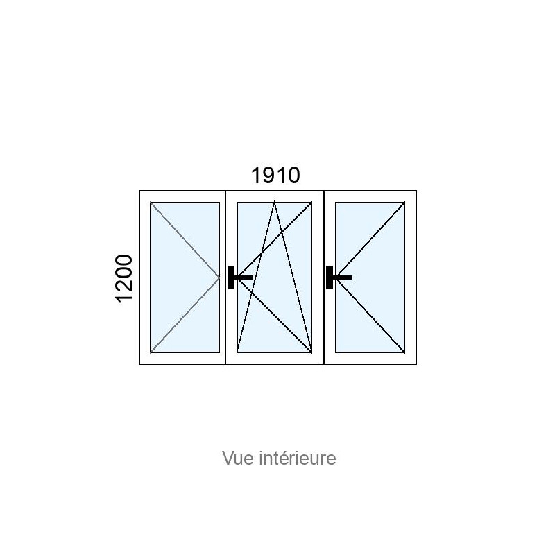 small-Fenêtre Alu OB 3 vantaux L1910 x H1200