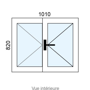 Fenêtre Alu 2 vantaux L1010 x H820