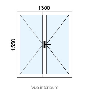 Fenêtre Alu 2 vantaux L1300 x H1550