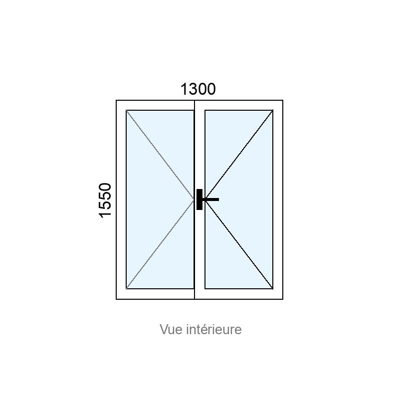 small-Fenêtre Alu 2 vantaux L1300 x H1550