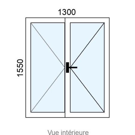 Fenêtre Alu 2 vantaux L1300 x H1550