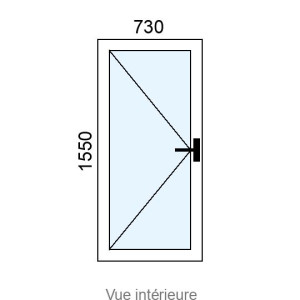 Fenêtre Alu 1 vantail L730 x H1550