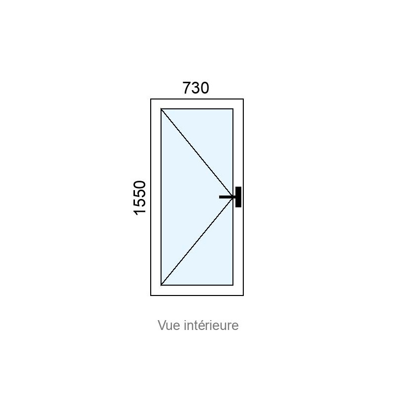 small-Fenêtre Alu 1 vantail L730 x H1550