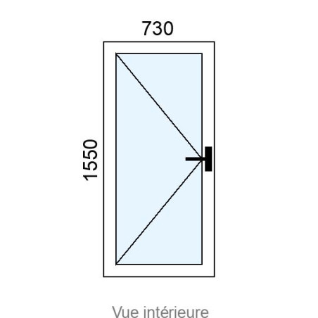 Fenêtre Alu 1 vantail L730 x H1550