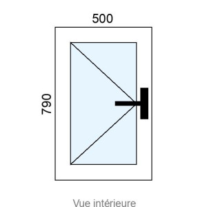 Fenêtre Alu 1 vantail L500 x H790