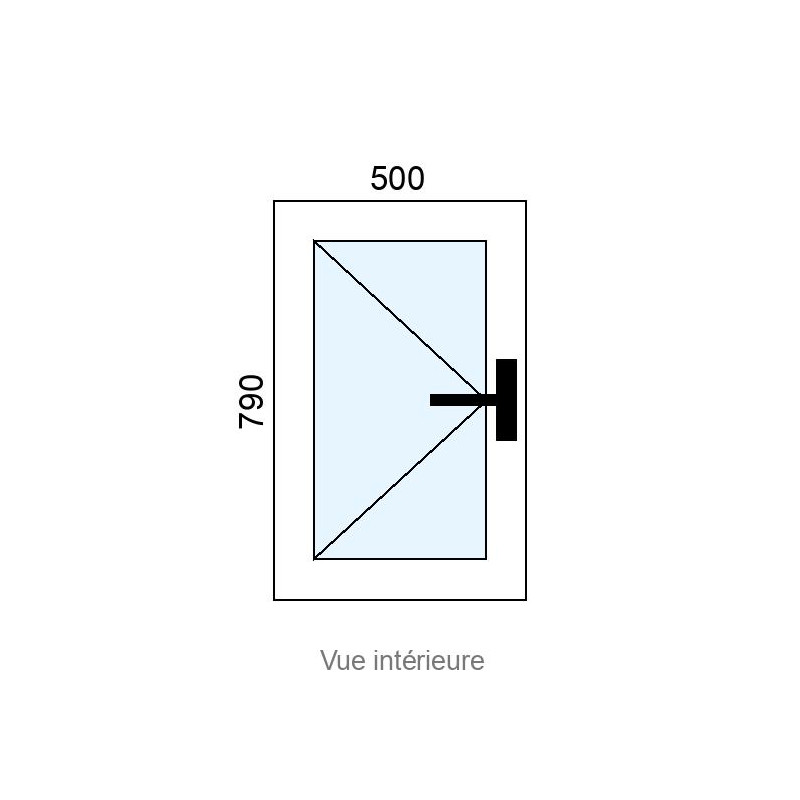 small-Fenêtre Alu 1 vantail L500 x H790