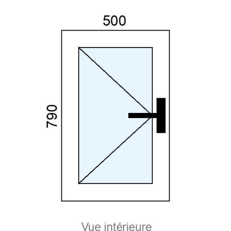 Fenêtre Alu 1 vantail L500 x H790