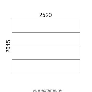 Porte de garage sectionnelle motorisée à commande radio L2520 x H2015