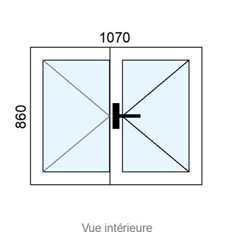 Fenêtre Alu 2 vantaux L1070 x H860