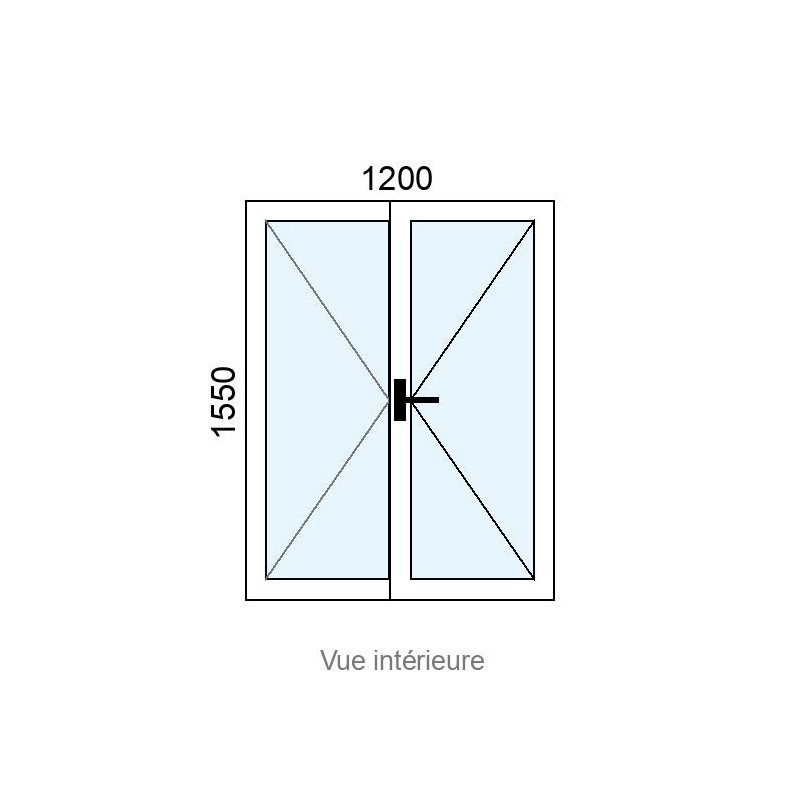 small-Fenêtre Alu 2 vantaux L1200 x H1550