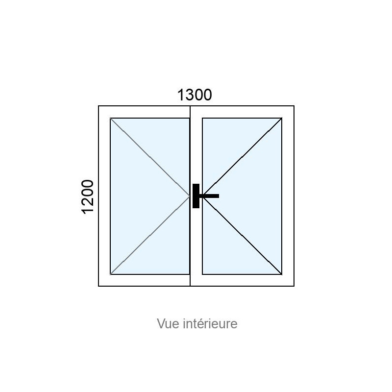 small-Fenêtre Alu 2 vantaux L1300 x H1200