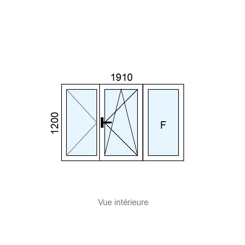 small-Fenêtre Alu OB 2 vantaux + fixe latéral L1910 x H1200