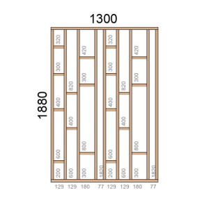 Claustra bois Modèle Elégance L1300xH1880