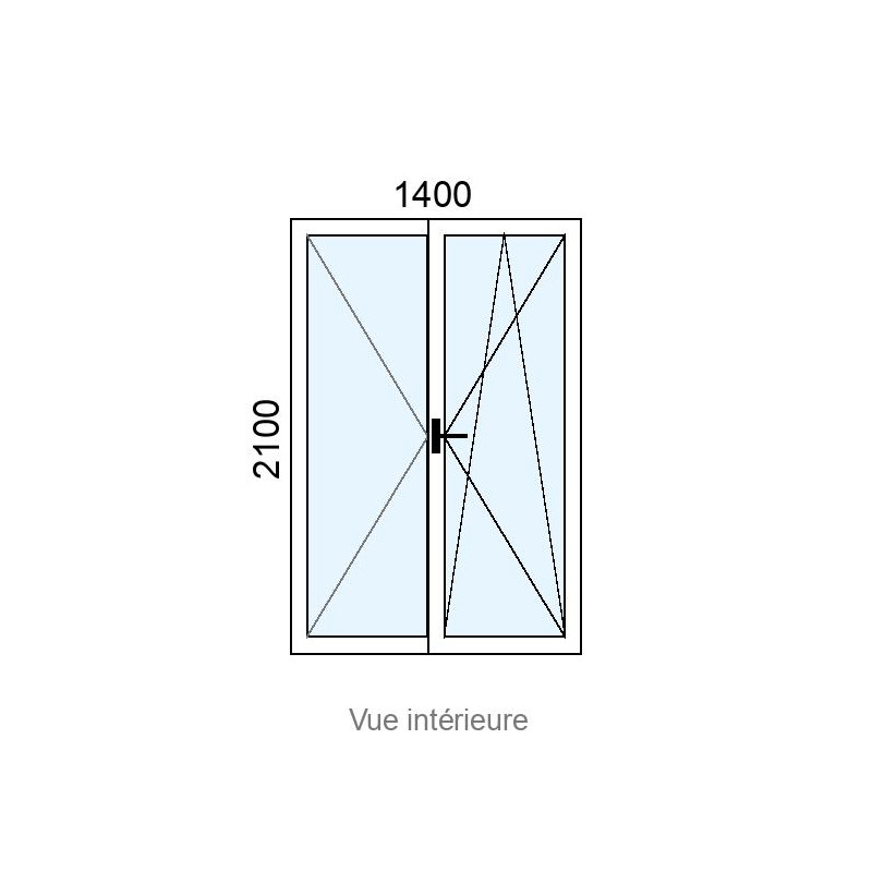 small-Porte-fenêtre PVC 2 vantaux L1400 x H2100