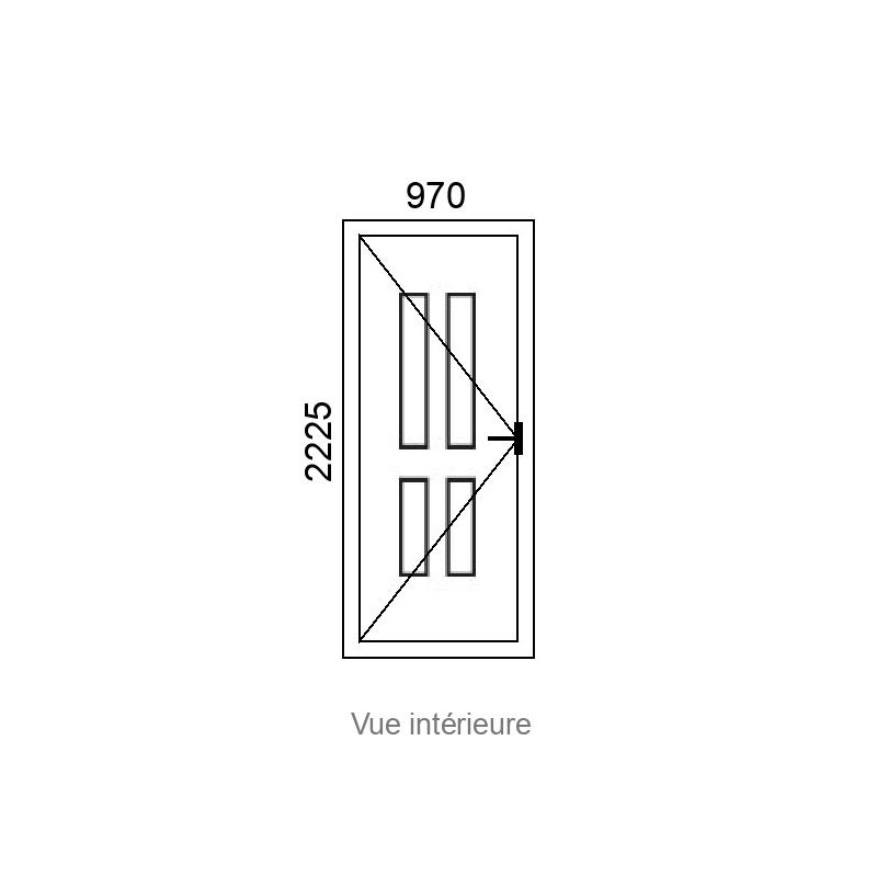 small-Porte d'entrée PVC 1 vantail BORDEAUX 2 delta L970 x H2225