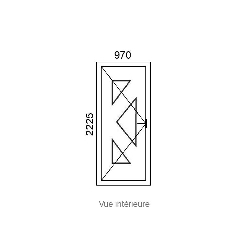 small-Porte d'entrée PVC 1 vantail RODEZ 3 delta L970 x H2225