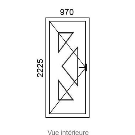 Porte d'entrée PVC 1 vantail RODEZ 3 delta L970 x H2225