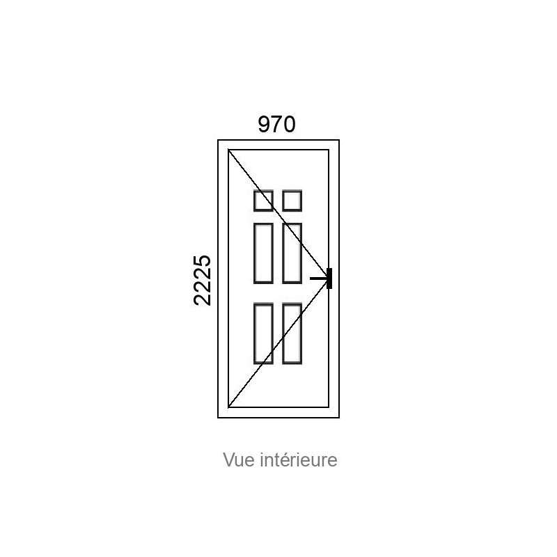 small-Porte d'entrée PVC 1 vantail MILAN 4 delta L970 x H2225