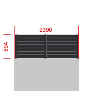 Elément de clôture L2390  x  H894
