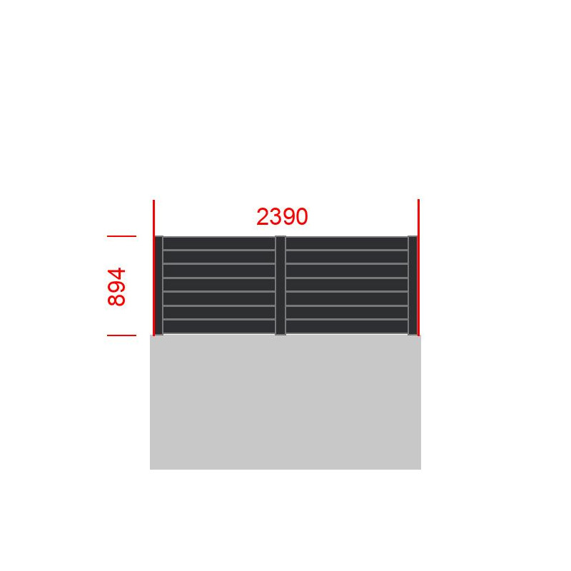 small-Elément de clôture L2390  x  H894