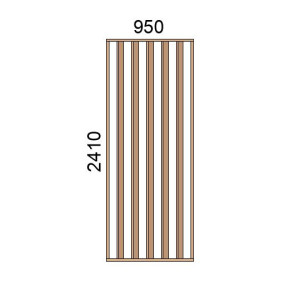 Claustra bois lames verticales inclinées L950xH2410