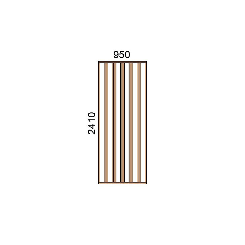 small-Claustra bois lames verticales inclinées L950xH2410