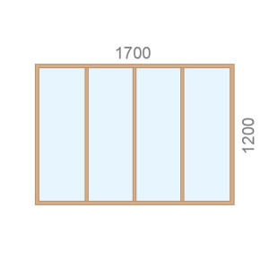 Verrière en bois L1700 x H1200