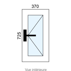 Fenêtre PVC 1 vantail L370 x H725